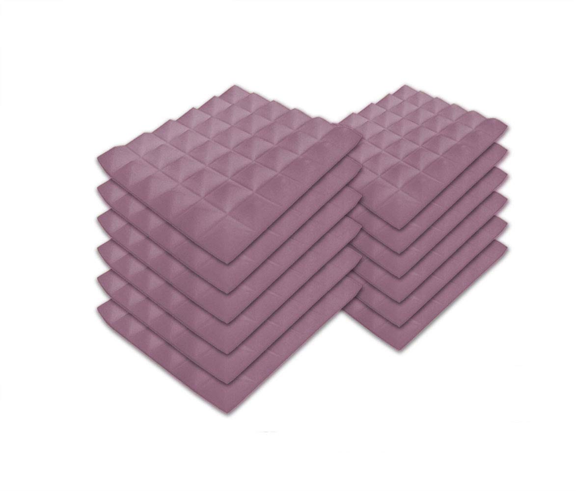 SK Studio 12 Stück Akustikschaumstoff Noppenschaumstoff Akustik Schaumstoff Schall Dämmung Dämmung für Tonstudio Schallabsorbierende Dämpfungswand Schaumpyramide 30x30x5cm, Lila