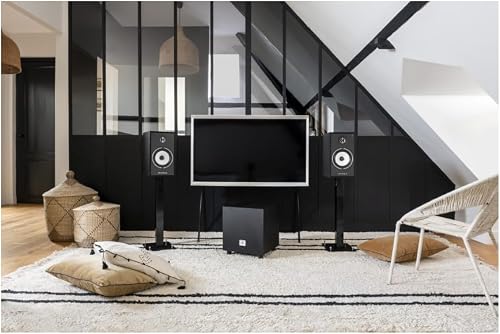Triangle - Enceintes Actives BOREA BR02 Connect - Enceintes Bibliothèque Bluetooth avec Amplificateur 2X 50W - Audio HD - Entrées Phono/Platine TV Arc & USB - 176 x 310 x 274 mm - Noir (Paire) - 4