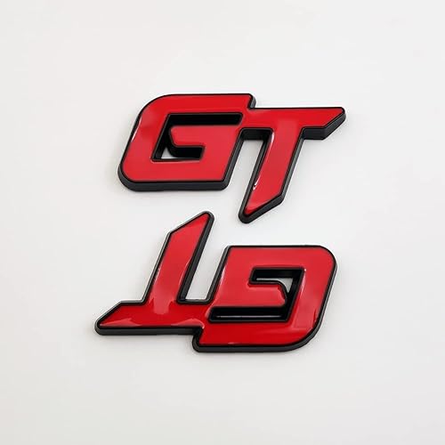 Miniatura 2 de 2 calcomanías de metal con logotipo GT 3D para guardabarros, calcomanías de metal para maletero de automóvil, automóvil, SUV, camión (negro rojo)