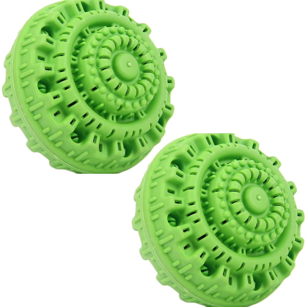 Nature Dream Washing Ball, Magic Laundry Ball (Reusable - 1000 Washes) Eco Friendly All Natural Detergent Alternative - for Easy to Use Clean & Soften Clothes Wash Ball (2 Pack) (Green)