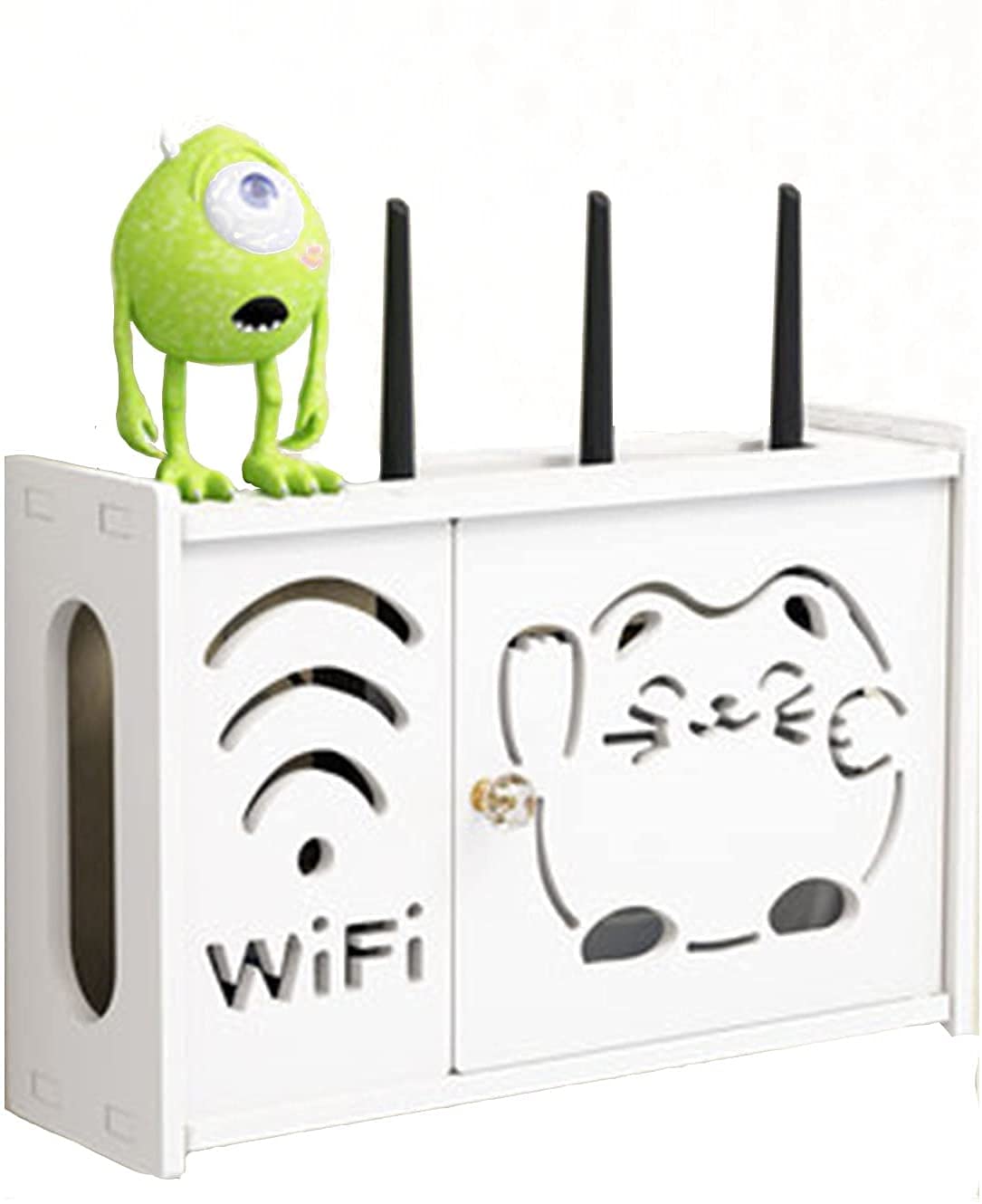Étagère murale flottante pour routeur WiFi et décodeur, support mural décoratif pour accessoires TV, 39 cm, noir