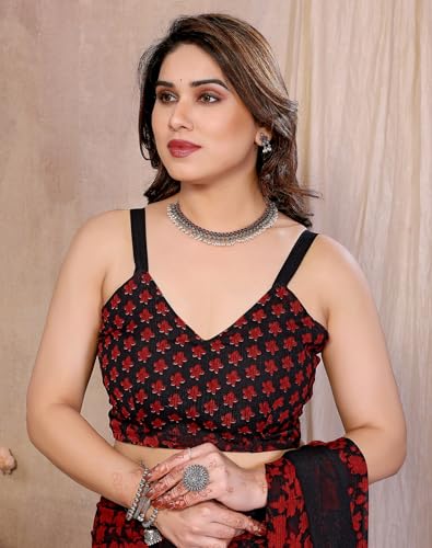 Image of Yashika Women's Georgette Saree with Blouse Piece for Traditional Ethinic Wear Sari