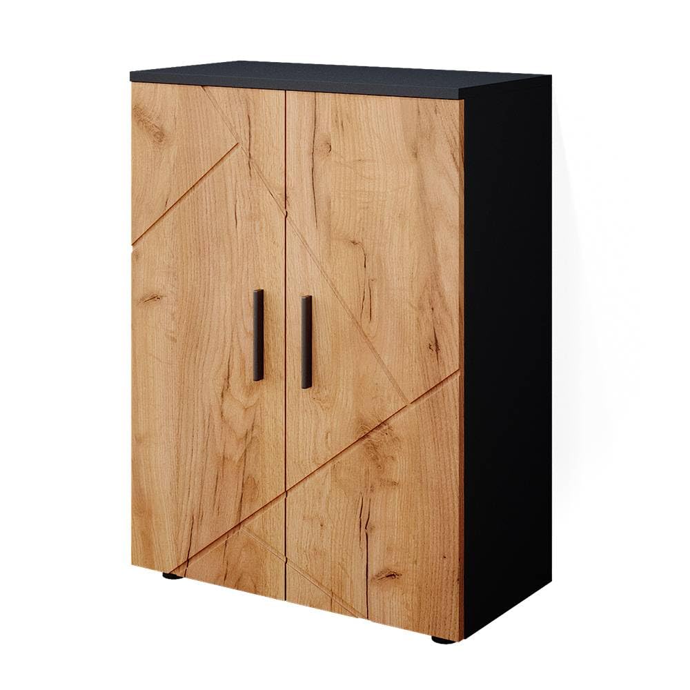 Vicco Midischrank Irma, Anthrazit/Goldkraft Eiche, 60 x 81 cm, zur Aufbewahrung im Bad und kombinierbar mit Irma-Serie
