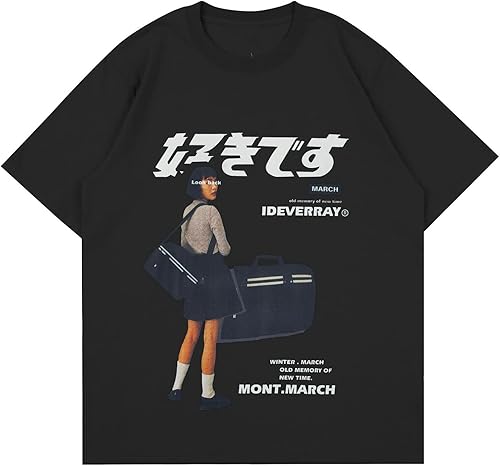 Vamtac Camisetas gráficas para hombre, camisetas gráficas japonesas Y2k, camiseta vintage Harajuku Tops