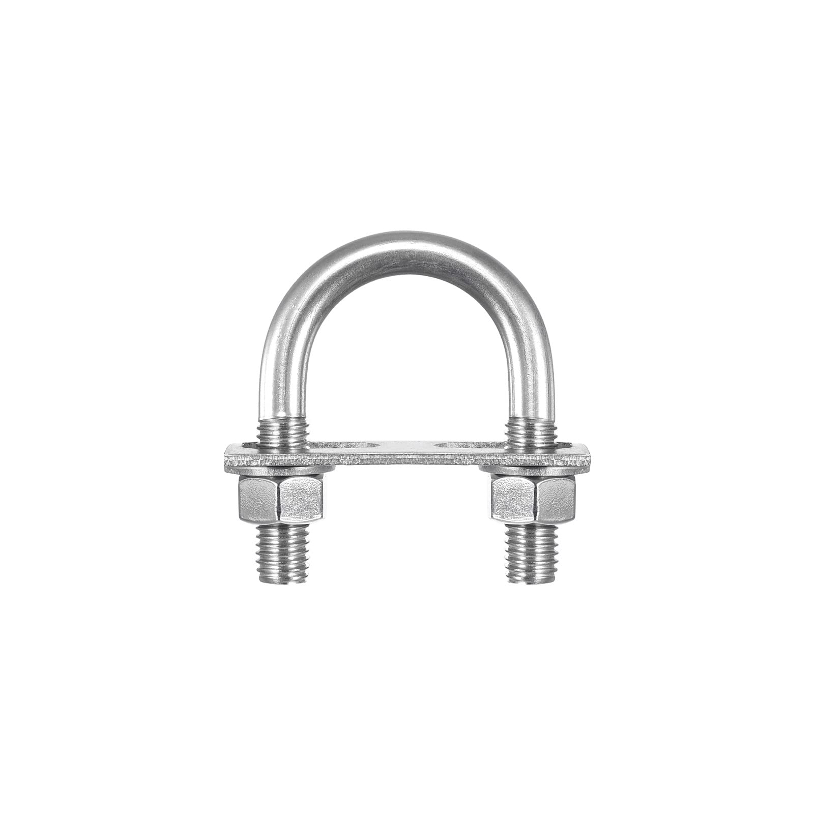 JDJUBOA U Bolts?U Clamp 2PCS Pipe clamp,Round U-Bolts, M6 304 Stainless Steel U Clamp Bolt with Nuts Washers and Plates, for Boat Trailer(M6*30 * 80 2PCS)