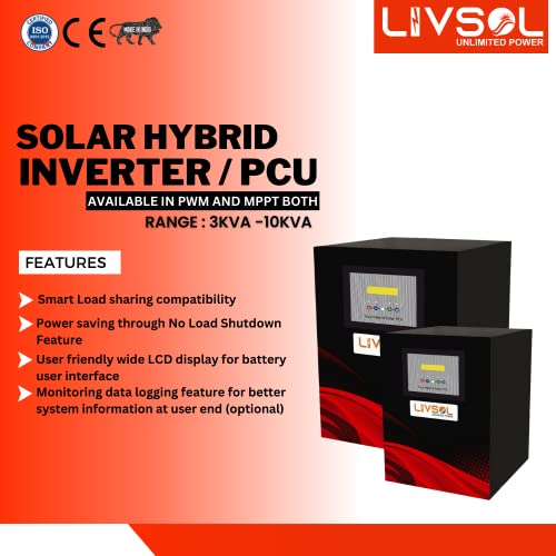 Image of Livsol 5KVA / 48 V Pure Sine Wave (PWM) Solar PCU /Inverter /Low THD /Advanced DSP Technology, 1 Year Warranty