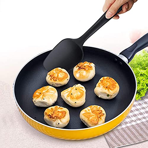 Set spatole in silicone - Spatola in gomma nera antiaderente 6 pezzi con anima in acciaio inossidabile - Set di utensili da cucina per spatole resistenti al calore per cottura - immagine 3