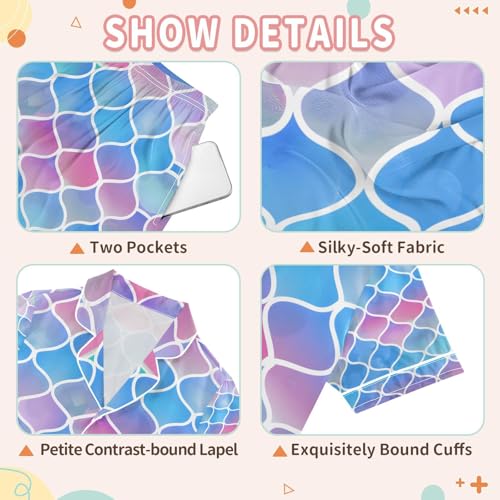 senya Fish Scale Satin Summer Pajama Sets Silk Short Sleeve Button Down Sleepwear3