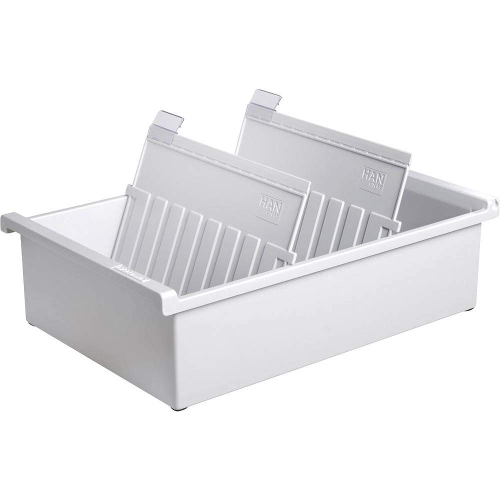HAN 955-0-11 Bac à fiches pour env. 1300 fiches A5 orientation paysage 228 x 96 x 347 mm (Gris clair) (Import Allemagne)