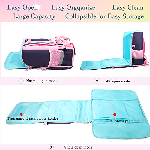 Ao Ali Victory Unicorn Girls Backpacks For School Princess Bowknot Kids Bookbags Boys Dinosaur Backpack (Small, Blue) #TOP4