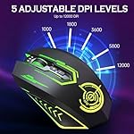 UHURU Wireless Gaming Mouse Up to 12000 DPI, Rechargeable USB-C Wireless Mouse with 7 Buttons 7 Dynamic LED Color Ergonomic Programmable MMO RPG for PC Laptop, Compatible with Windows Mac - Image 3