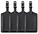 4 Pack Leather Luggage Travel Bag Tags by Travelambo Black