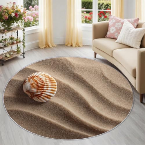 Tapis rond antidérapant et lavable de 200 cm facile à nettoyer - 2