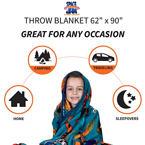 Franco Kids Bedding Super Soft Plush Throw Blanket, 62 In X 90 In, Space Jam 2 A New Legacy #TOP2