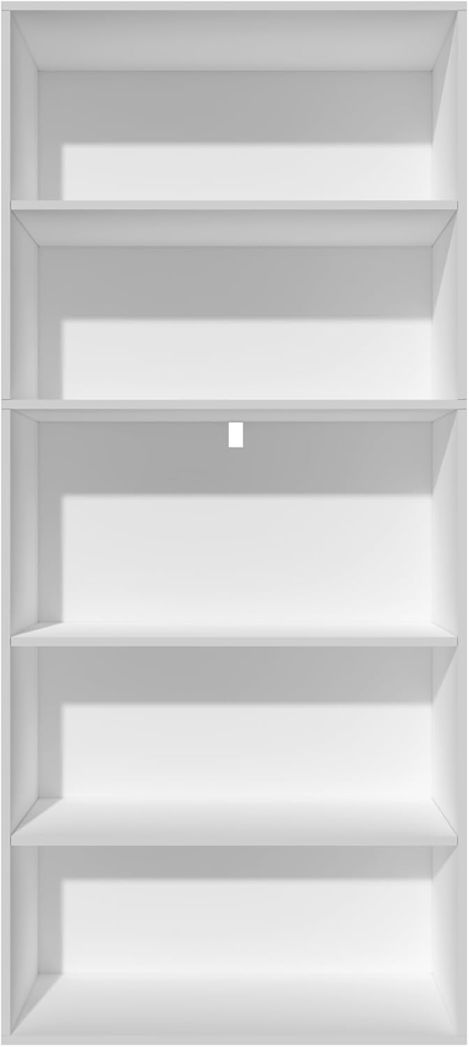5-Tier Bookshelf, Wooden 5 Shelf Bookcase with Open Shelf, 9.3 x 23.6 x 54 Inches, Versatile Book Shelf with Anti-Tipping Device for Living Room, Bedroom, Home, Office Storage, White