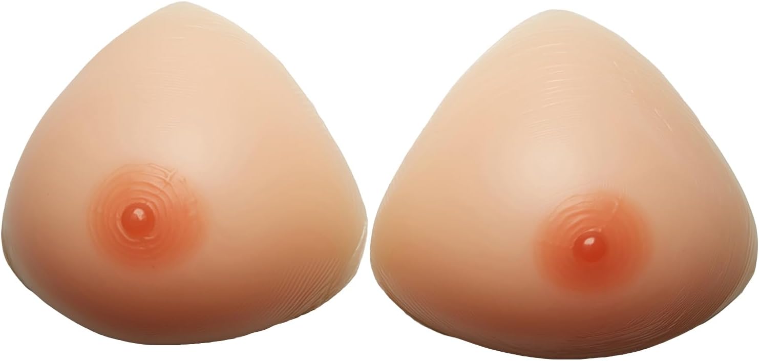 XWNGDAFEVF Silicone Breast Forms/Fake Realistic Fake Breasts Form Drag Queen Cosplay Prosthetic Breast - Self Adhesive(EE Cup, Nude)
