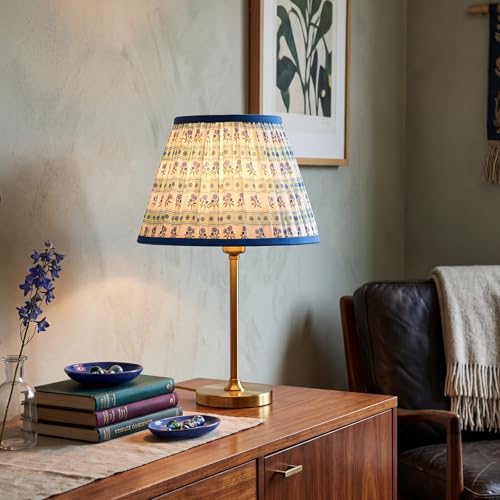 Set of 2 Floral Pleated Lamp Shade, 5x9x7 Inch Uno Type Fitter, Blue Floral by Gerrii - Used condition - Image 6