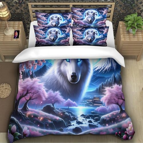 Parure de lit loup 3D microfibre de qualité supérieure