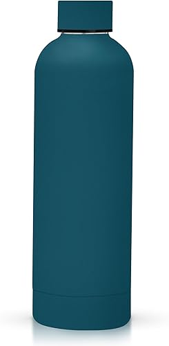 FRANIKAI Botella de agua aislada, botellas de agua de acero inoxidable con tapa, a prueba de fugas, botella de agua deportiva de metal para los