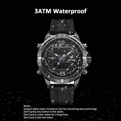 WEIDE WH8602 Relógio Eletrônico Digital de Quartzo Calendário de Tempo Duplo Semana Alarme 3ATM Temp