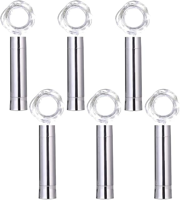 Toifucos Wine Bottle Lights with Cork, 6 Pack 2M 20 LED Wine Cork Starry String Fairy Lights Battery Powered LED Wine Bottle String Lights for Party, Festival Decor (White, Battery Included)
