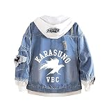 Anime Haikyuu Cosplay Jeansjacke Hoodie Pullover Sweatshirt Kostüm Männer Frauen Anime Haikyuu Karasuno High School Volleyball Cosplay Jacke Jean Hoodie Sweatshirt Haikyuu Jacke Trainingsanzüge