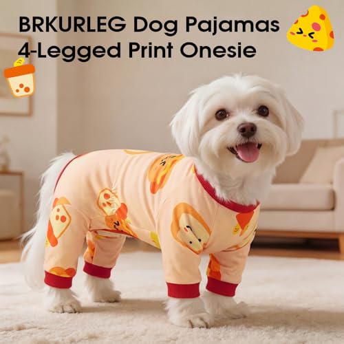 Pyjama pour chien à 4 pattes BRKURLEG orange combi extensible pour chiot - 8