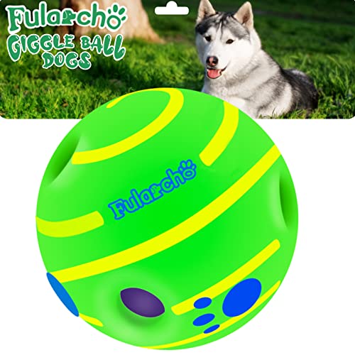 Dikeiuta Giggle Ball für Hunde Interaktiver Wobble Wag Giggle Hundeball Tough Dog Toys Indestructible Funny Noise Dog Toys Funny Amuse Ball for Dogs Cover