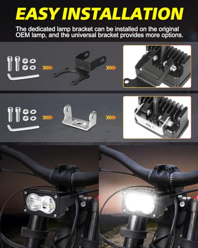 Image of Headlight Kit for Sur-Ron Segway X260 3 inch 20W Combo CREE LED Pods | High Intensity CREE LED Pods, Spot Flood Combo Beam