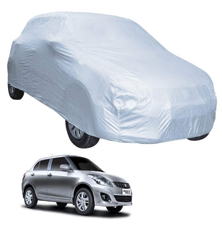 Image of Auto Hub Car Cover Compatible with Maruti Swift (Model : 2018-Till Date) with Weather Proof, Triple Stitched, Swift Car Cover- Plain Silver