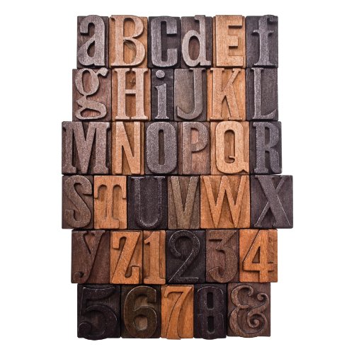 Letterpress Print Blocks by Tim Holtz Idea-ology, 35 Pieces, 1-Inch Letters and Numbers