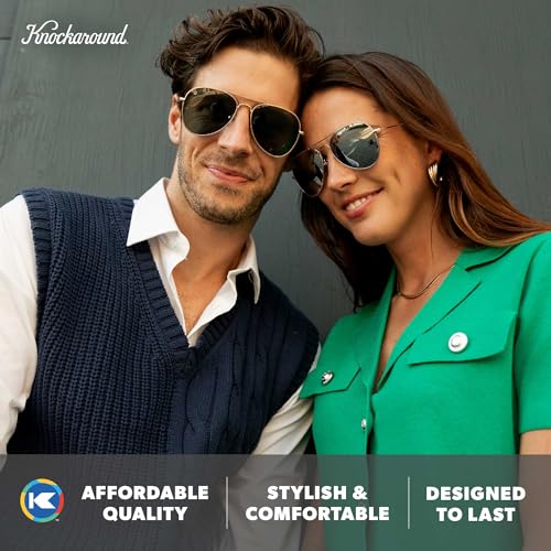 Image of Knockaround Mile Highs Polarized Aviator Sunglasses for Men & Women - UV400 Protection