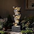 SERBILHOME 6-Tier Garden Fountains Outdoor 48.75''H Fountain and Waterfalls with Lights & Bowls, Garden Water Feature Indoor for Patio, Backyard, Deck, Porch and Home Decor