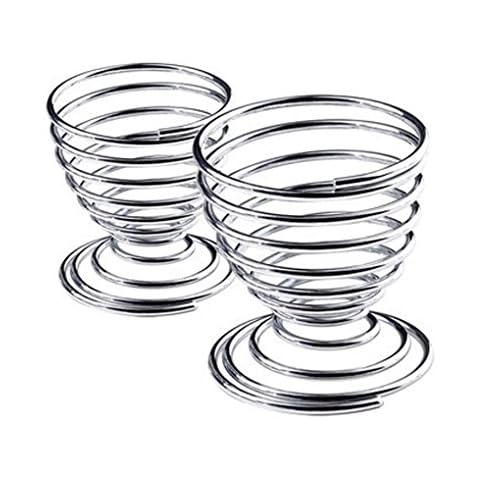 Vektenxi Metall Eierbecher Spirale Küche Frühstück hart gekochte Federhalter Eierbecher stilvoll Cover