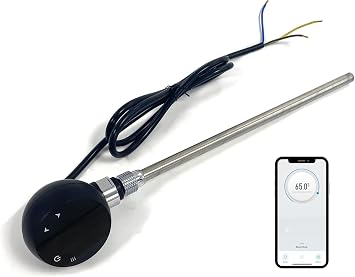 WiFi Electric Smart Heating Element Towel Rails & Radiators 600w Black | LED touchscreen, Thermostat/Timer, Energy Efficient