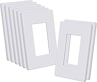CML Screwless 1-Gang Wall Plates for Outlets - 8 Pack White Decorator Covers, Hidden Screws, UL Listed, Standard 2.91x4.68"