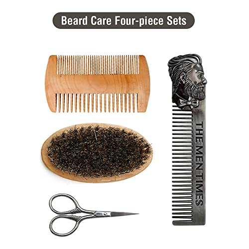 mewmewcat Conjunto de escova de barba,Conjunto de escova de barba profissional pente escova cuidados