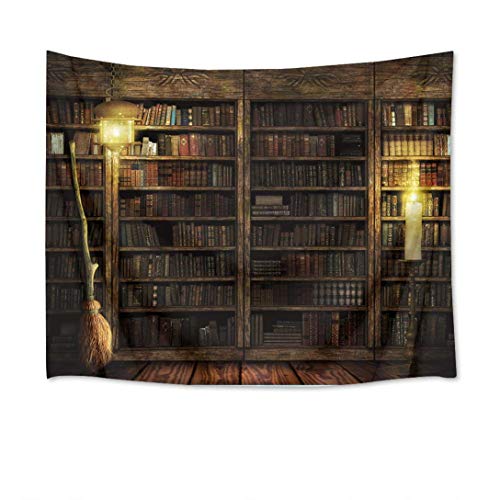 Alumuk Wandteppich Wandbehang Tapisserie Vintage Bücherregal Wandtuch Gobelin Tapestry Goa Indien Hippie-/ Boho Stil als Dekotuch/Tagesdecke indisch orientalisch Psychedelic(180 x 230cm)