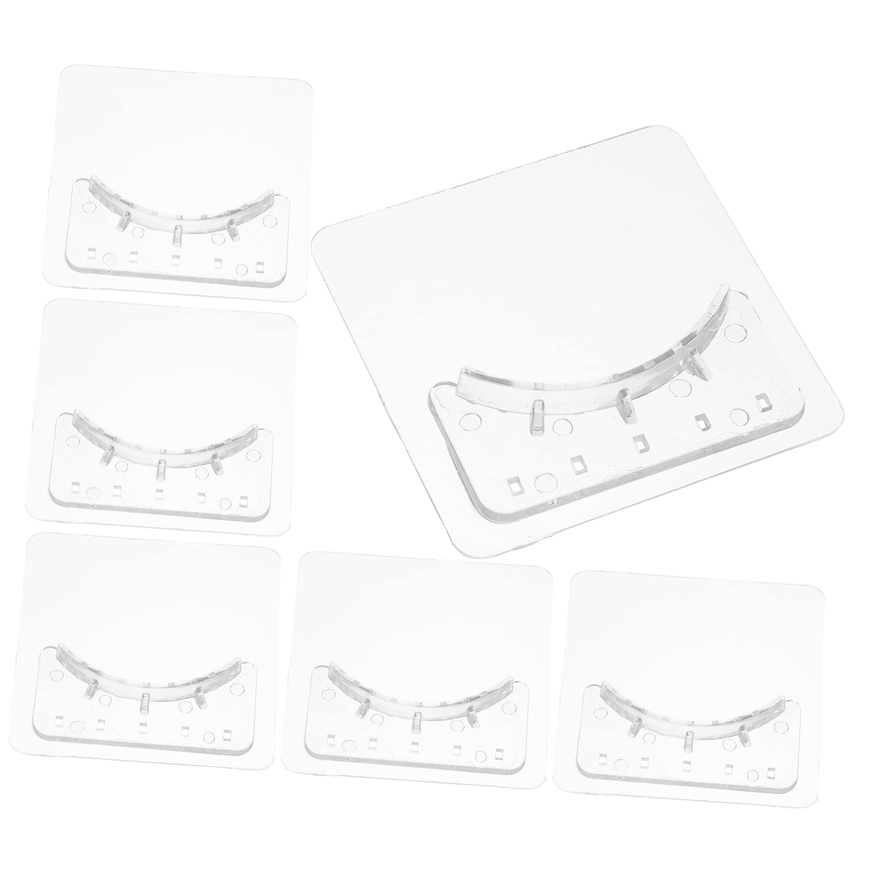 ABOOFAN 3 Ensembles Support Adhésif Transparent Pour Tringle À Rideaux De Supports Perçage Pour Serviettes Fixation 6 Paires*3