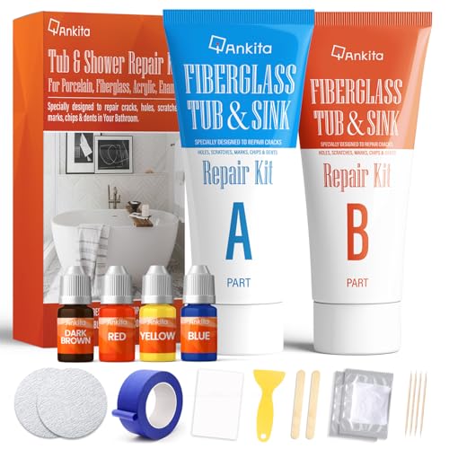 Fiberglass Tub Repair Kit(Color Match), Fiberglass...