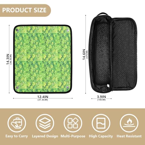 Bolso de viaje para herramientas de cabello con almohadilla resistente al calor, grande para planchas de pelo, estuche para herramientas calientes como rizadores, planchas y estilizadores, diseño simple para mujeres miniatura 4