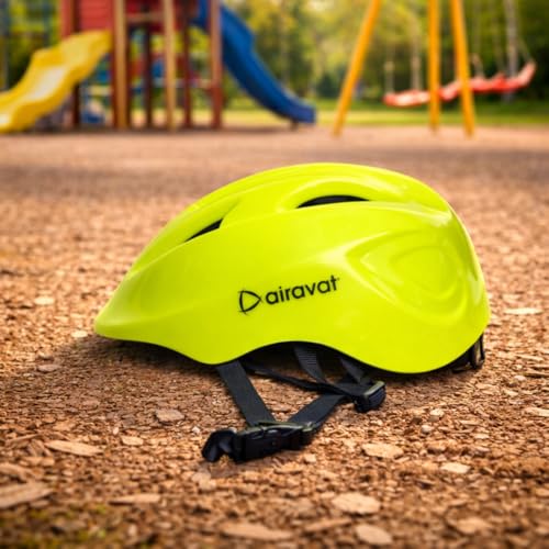 Image of Airavat 7510 Zippy Kids Protective Set Including Helmet Along with Knee Pads, Elbow Pads & Palm Guards (Green)