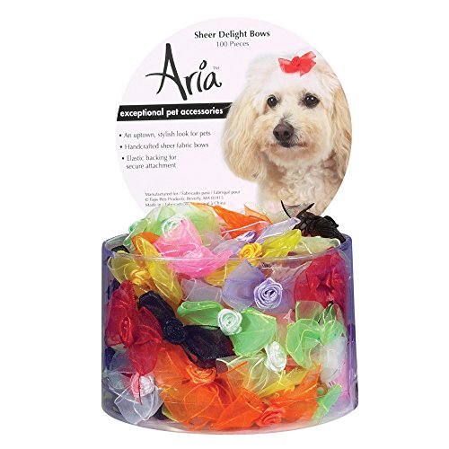 Aria Sheer Delight Bows for Dogs, 100-Piece Canisters Aria Sheer Delight Bows for Dogs, 100-Piece Canisters