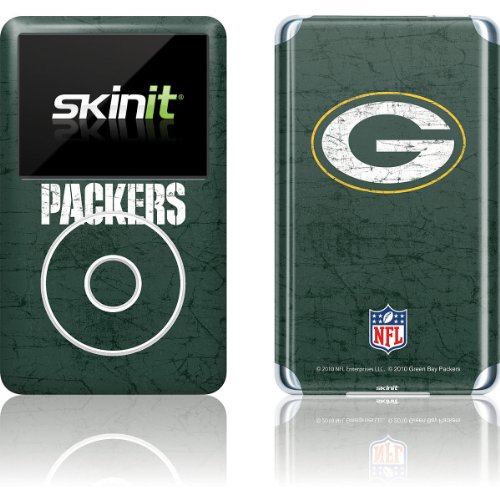 Skinit Decal MP3 Player Skin Compatible with iPod Classic (6th Gen) 80GB - Officially Licensed NFL Green Bay Packers Distressed Design