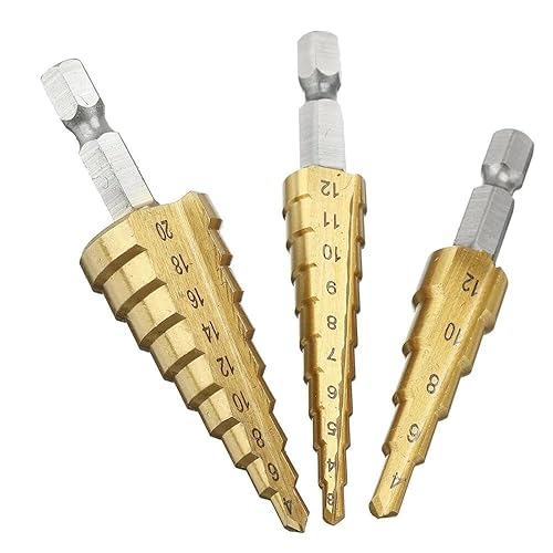 Miniatura 2 de Step Drill Bit 10pcs Step Drill Bit Set 14 Inch Hex Shank 5 Flute Countersink Drill Bit Set Automatic Center Punch
