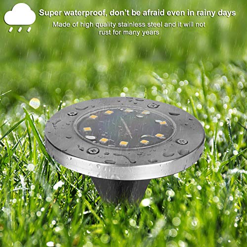 image for DUUDO Solar Ground Light, Newest 10 LED Garden Pathway Outdoor Waterpr