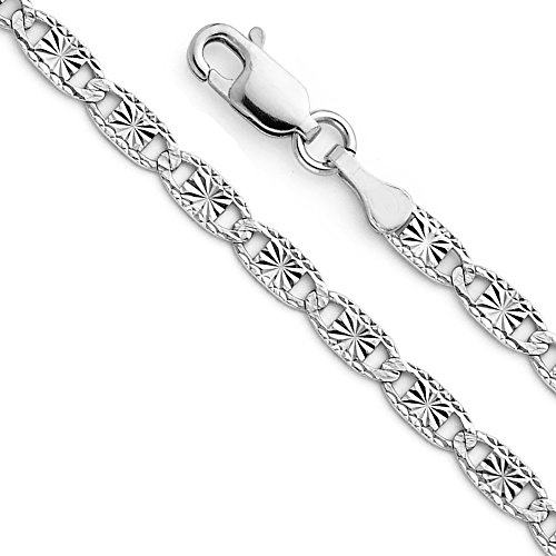 14k REAL Tri Color/White Gold Solid 4mm, 3mm, 2.5mm, 2mm Diamond Cut Chain Necklace with Lobster Claw Clasp2