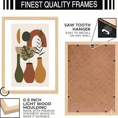 Image of BLINKART Abstract Art Aesthetic Modern Art Walls With Frame | Natural Wood Texture | Living Room Bedroom Office Wall Decoration | Poster Home Decor Frames Wall Bedroom | 12x8 Inches (D349)