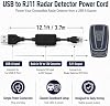 Cable de Alimentación para Detector de Radar USB a RJ11 para Uniden, Cable Largo de 12.1FT | Cable de Repuesto 5V a 12V Compatible con Detectores Uniden R8W, R8, R7, R4, R4w, R3, DFR9, DFR8, DFR7, Cable USB-A a RJ11 6
