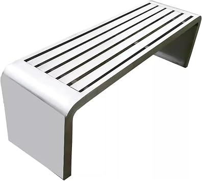 FQMYLTYN Stainless Steel Outdoor Garden Bench, 2-Person Weatherproof Park Bench Backless, Lounge Bench Patio Bench for Entryway, Front Porch, Backyard, Load Capacity 880lbs120cm/47in